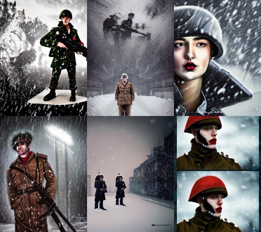 symmetry!! joe peschi, german and soviet soldiers into a heavy snow storm, Midjourney style, face by Kyoung Hwan Kim, basic white background, with plants, artificial intelligence, cel - shading, honey birdette, thick red lips, king Arthur, harsh overhead sunlight, clear shapes, princess warrior, angelic beauty, pink tinged heavenly clouds, epic masterpiece