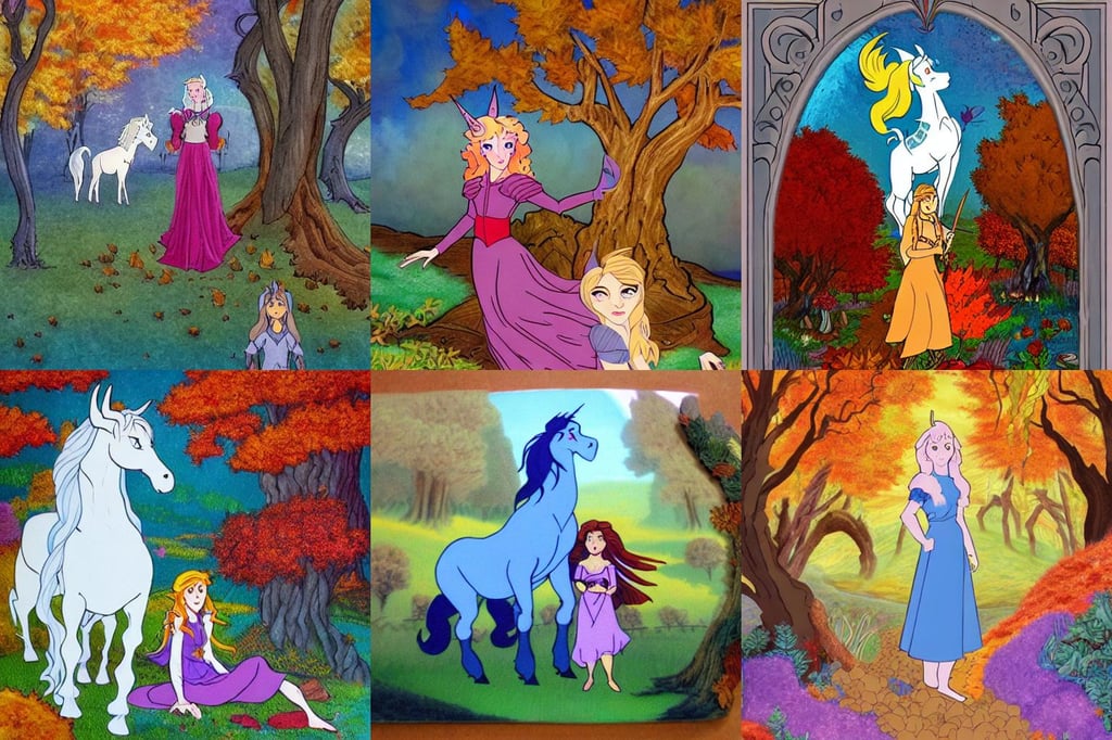 portrait of the last unicorn the movie, autumn inspired