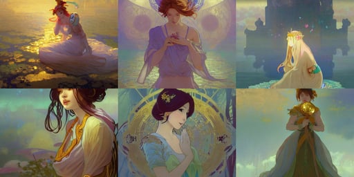 a golden coin floating in the air pixel art trending game asset on artstation, game about floating islands and medieval cities, pastel vibe, alfons mucha and makoto shinkai. chinese fairy goddess, soft, by greg rutkowski 0. 5 | emylie boivin 1. 0 | kyle herring 2. 0, art by thomas kinkade and Ruth Asawa, moon, inset with opal and coral