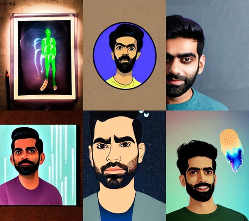 Portrait of Rahul Kohli, by albedo glowing colossus, small jellyfish