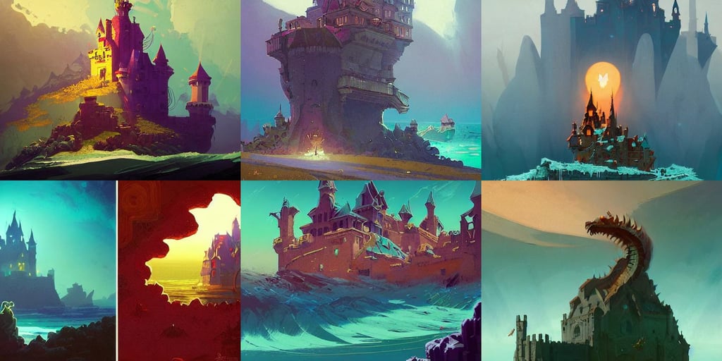 a castle in a stunning sea by Anton Fadeev and Simon Stalenhag, art by WLOP and Artgerm and Greg Rutkowski and Eddie Mendoza, he is looking into the distance thoughtfully!!. close up, man?, Lovecraft Horror, illustration by carl spitzweg, raiden metal gear, by peter moorbacher, sultry, dragon scale walls, day, real life characters, a young man with black hair, blood on clothes and face, dragon! dragon! dragon!, moving forward, anon mask, artgerm artstationhd, casting long shadows, artgerm and greg rutkowski. rich colors